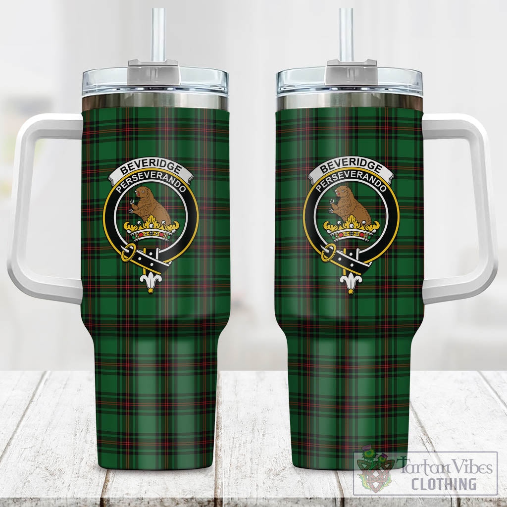 Tartan Vibes Clothing Beveridge Tartan and Family Crest Tumbler with Handle