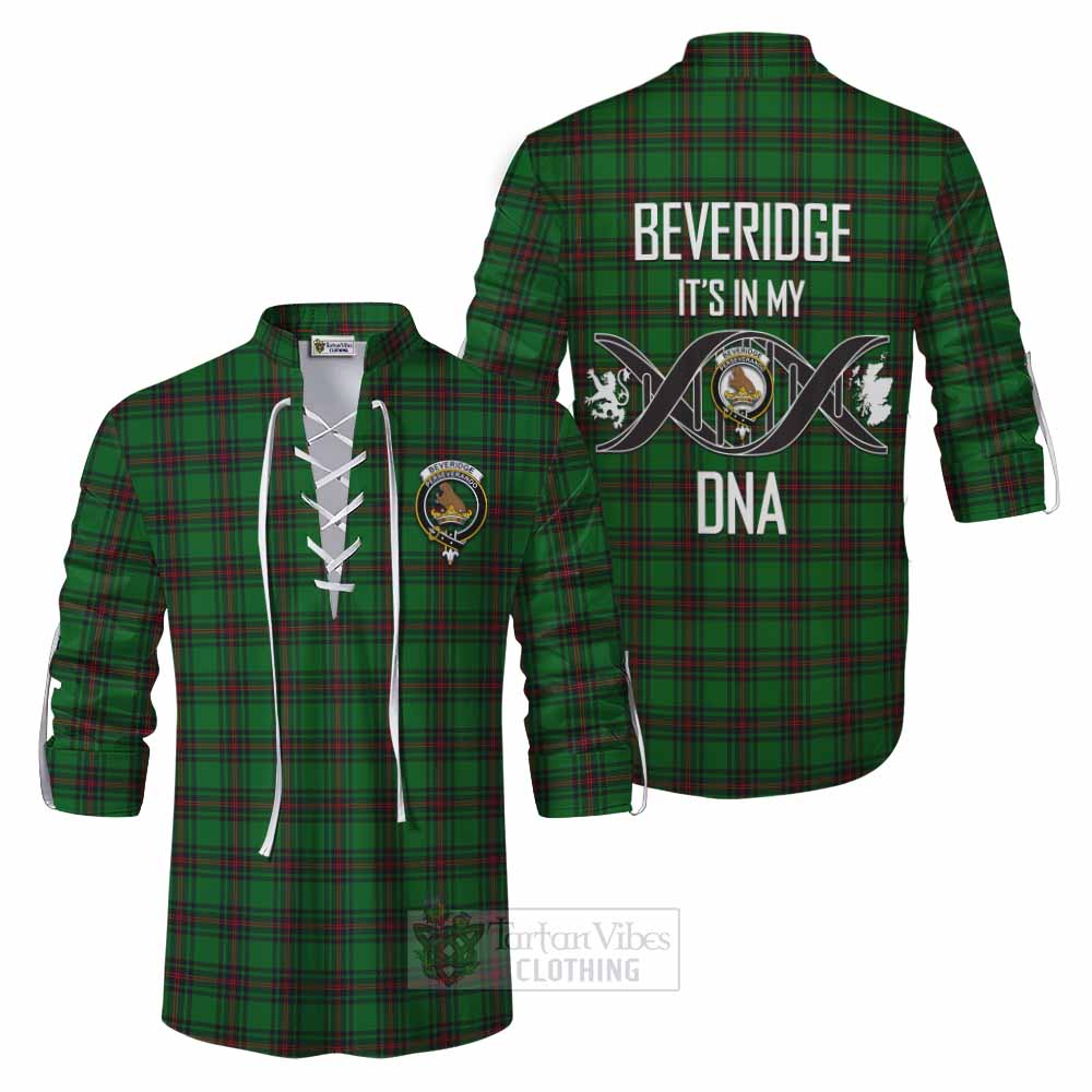 Tartan Vibes Clothing Beveridge Tartan Ghillie Kilt Shirt with Family Crest DNA In Me Style