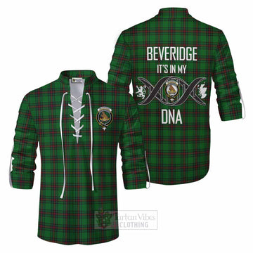 Beveridge Tartan Ghillie Kilt Shirt with Family Crest DNA In Me Style