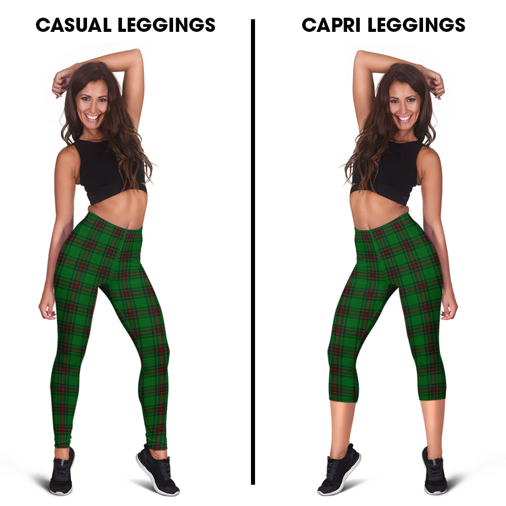 Beveridge Tartan Womens Leggings Capri Leggings - Tartan Vibes Clothing