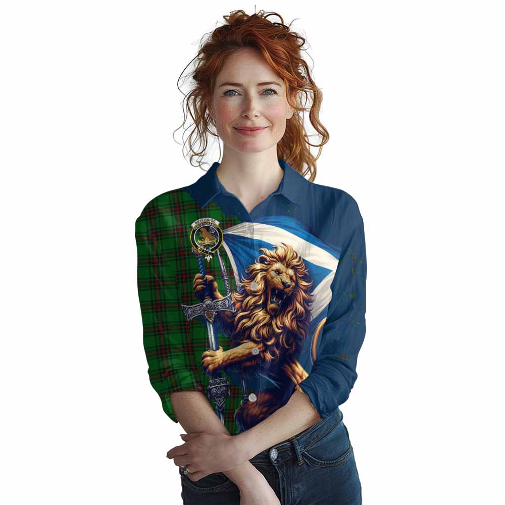 Tartan Vibes Clothing Beveridge Tartan Family Crest Women's Casual Shirt with Scottish Majestic Lion