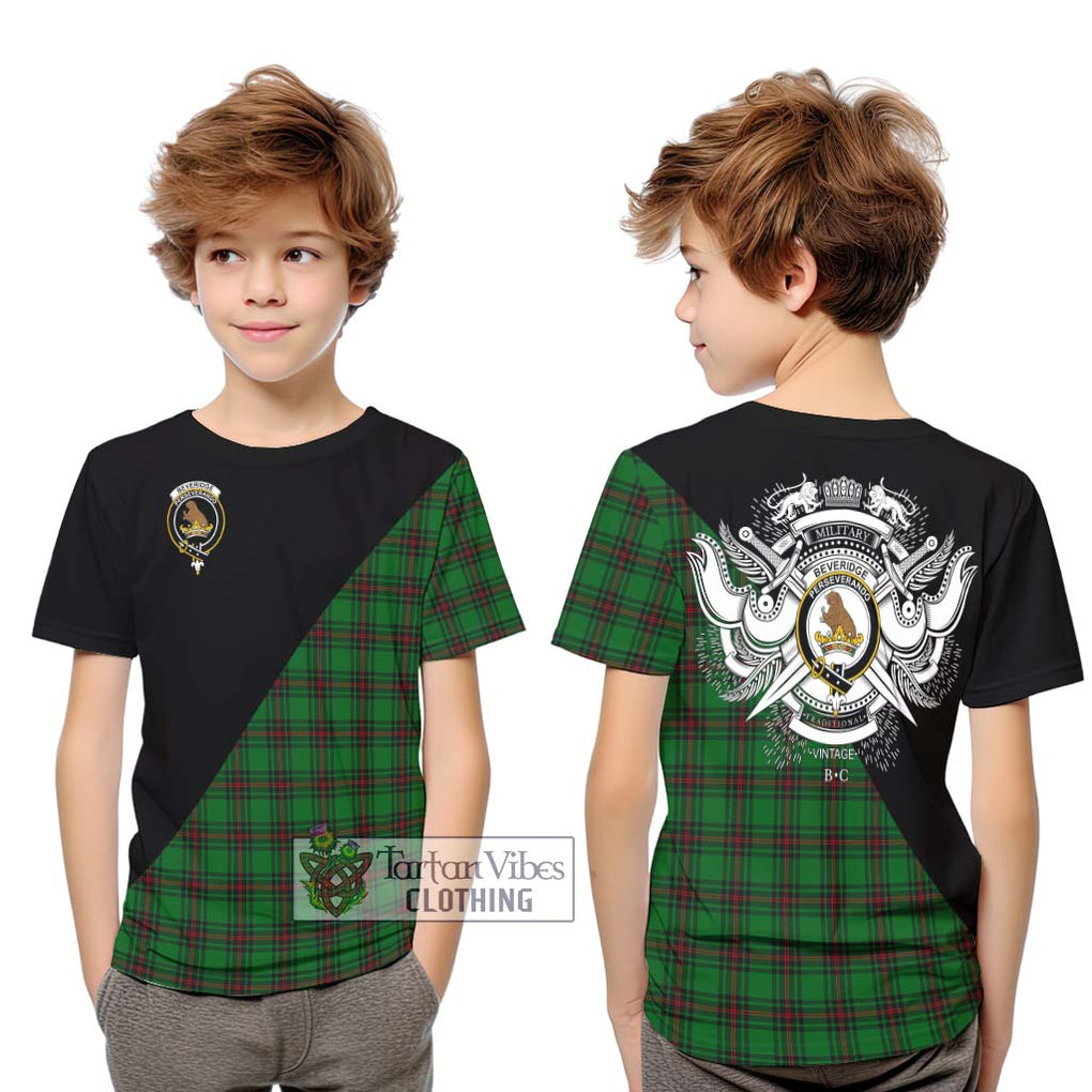 Beveridge Tartan Kid T-Shirt with Family Crest and Military Logo Style Youth XL Size14 - Tartanvibesclothing Shop