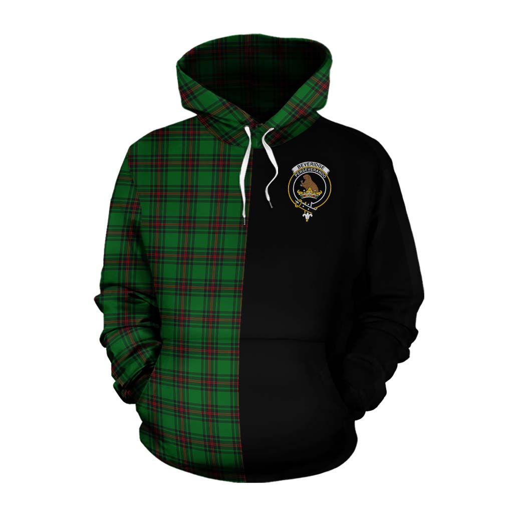 Tartan Vibes Clothing Beveridge Tartan Cotton Hoodie with Family Crest and Half Of Me Style