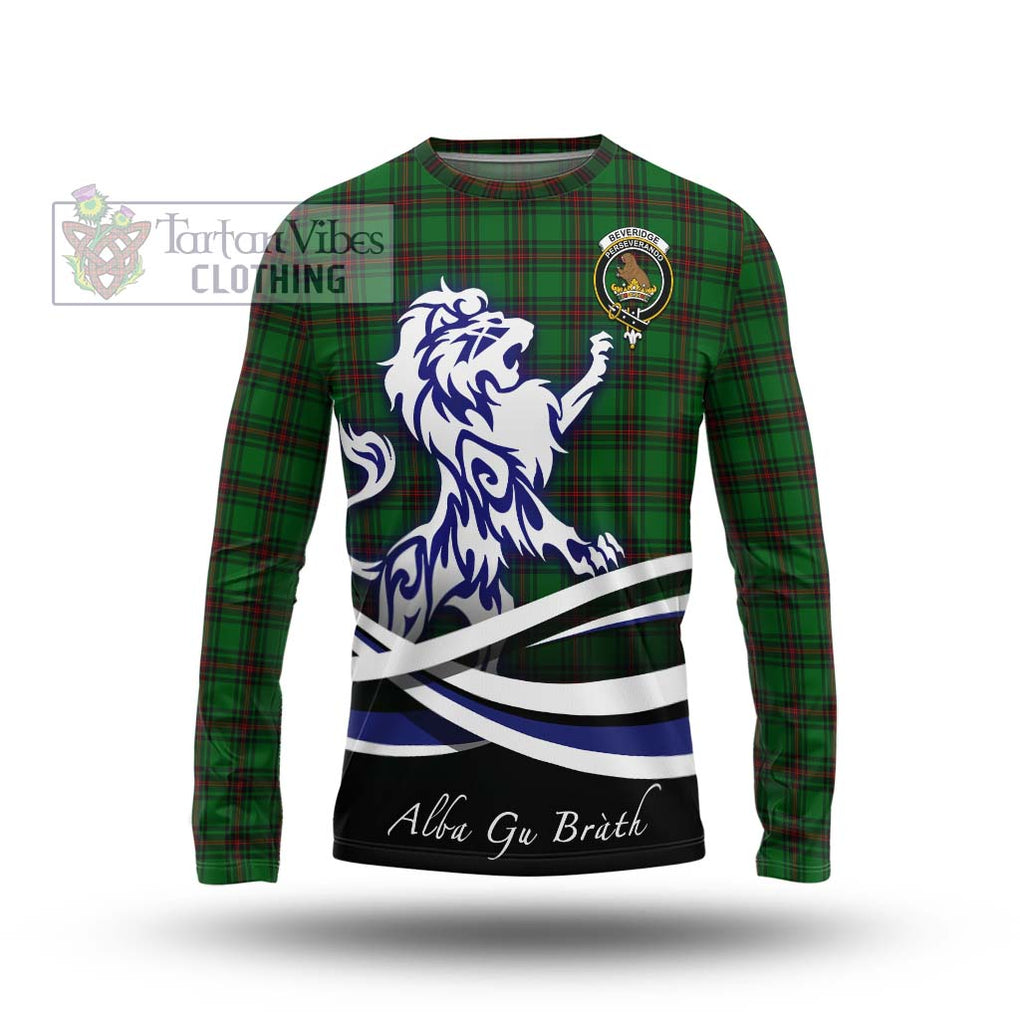 Beveridge Tartan Long Sleeve T-Shirt with Alba Gu Brath Regal Lion Emblem Unisex - Tartanvibesclothing Shop