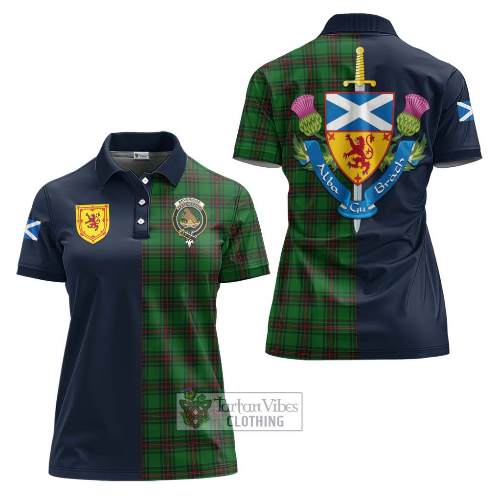 Tartan Vibes Clothing Beveridge Tartan Women's Polo Shirt with Scottish Lion Royal Arm Half Style