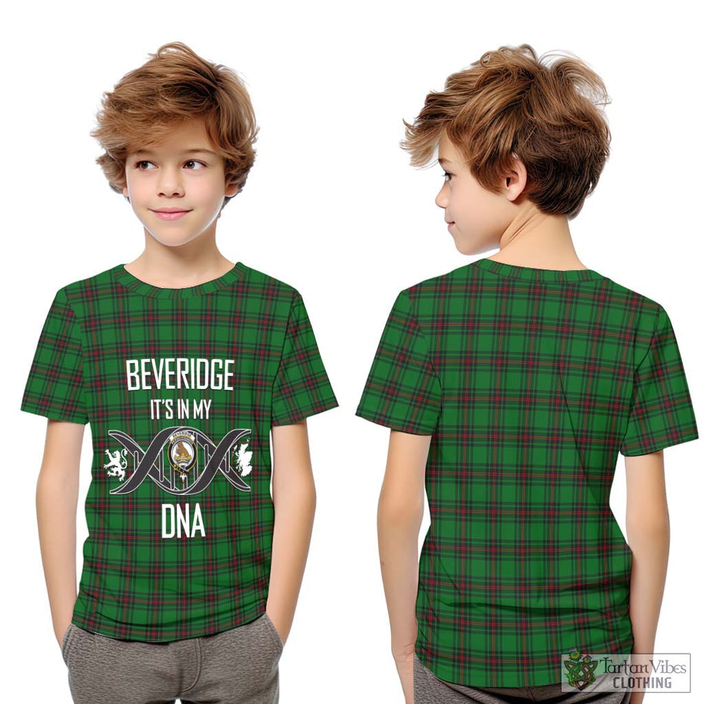 Beveridge Tartan Kid T-Shirt with Family Crest DNA In Me Style Youth XL Size14 - Tartanvibesclothing Shop