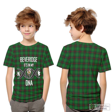 Beveridge Tartan Kid T-Shirt with Family Crest DNA In Me Style