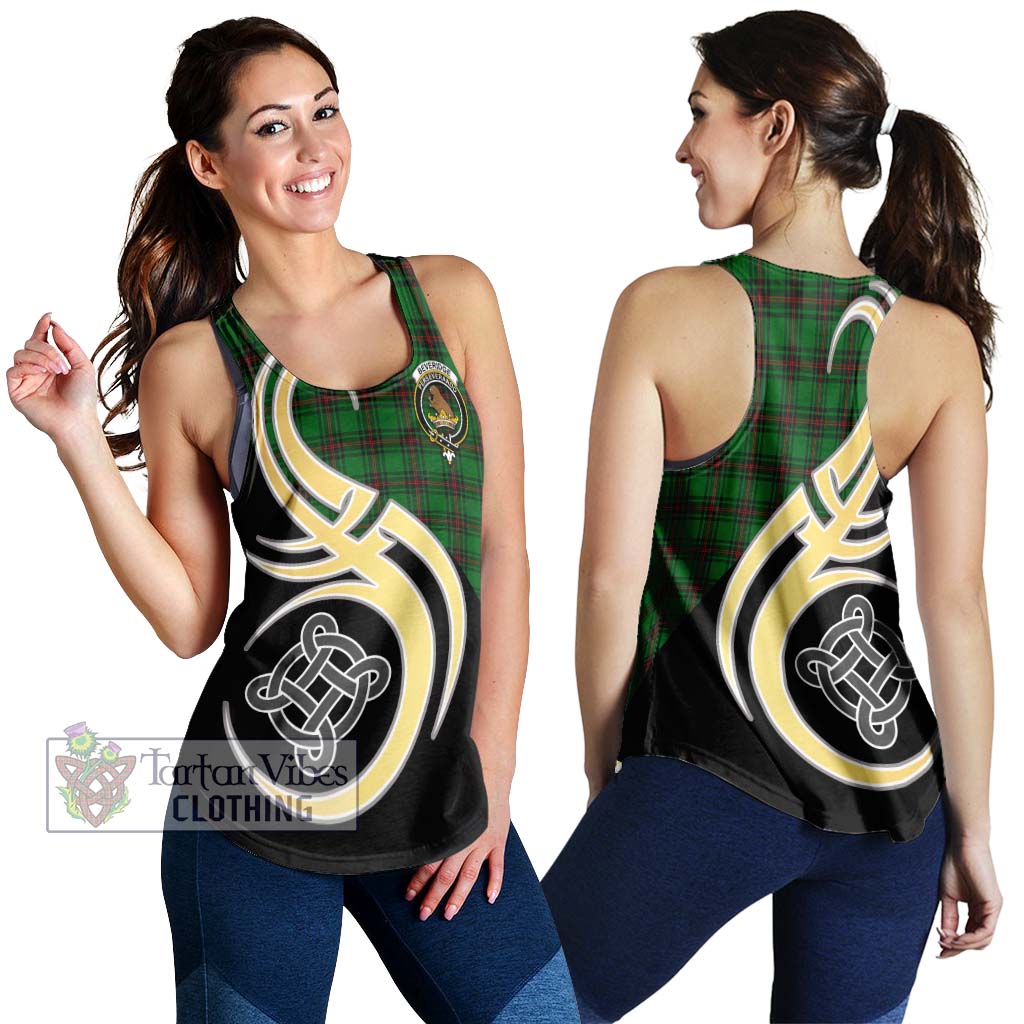 Beveridge Tartan Women's Racerback Tanks with Family Crest and Celtic Symbol Style 4XL - Tartan Vibes Clothing