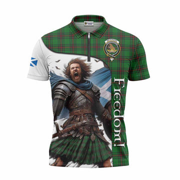 Beveridge Crest Tartan Zipper Polo Shirt Inspired by the Freedom of Scottish Warrior