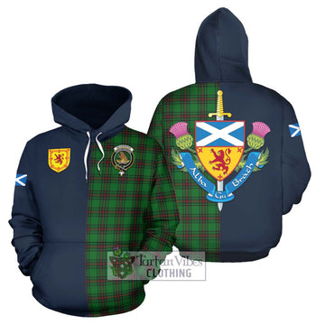 Beveridge Tartan Hoodie Alba with Scottish Lion Royal Arm Half Style