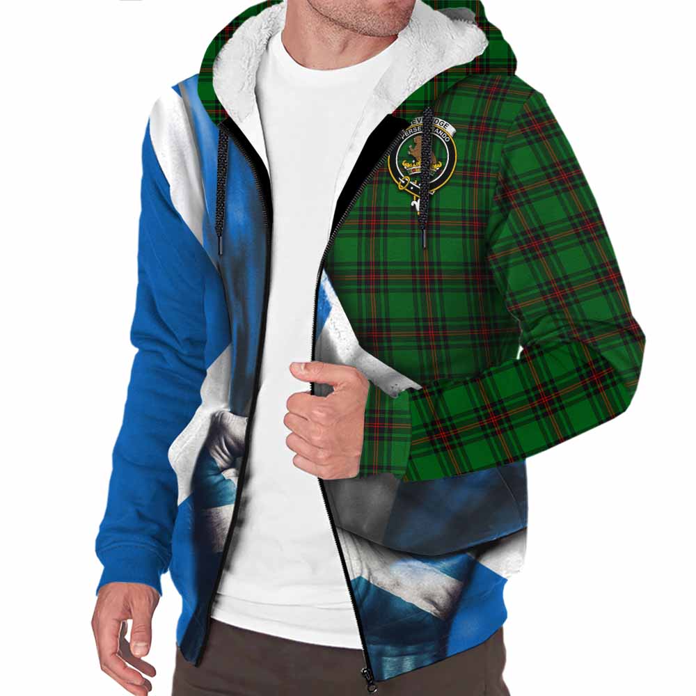 Tartan Vibes Clothing Beveridge Tartan Sherpa Hoodie with Family Crest Scotland Patriotic Style