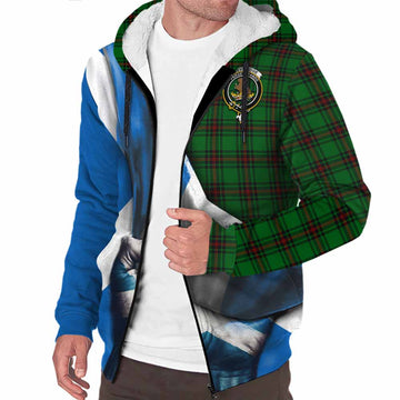 Beveridge Tartan Sherpa Hoodie with Family Crest Scotland Patriotic Style