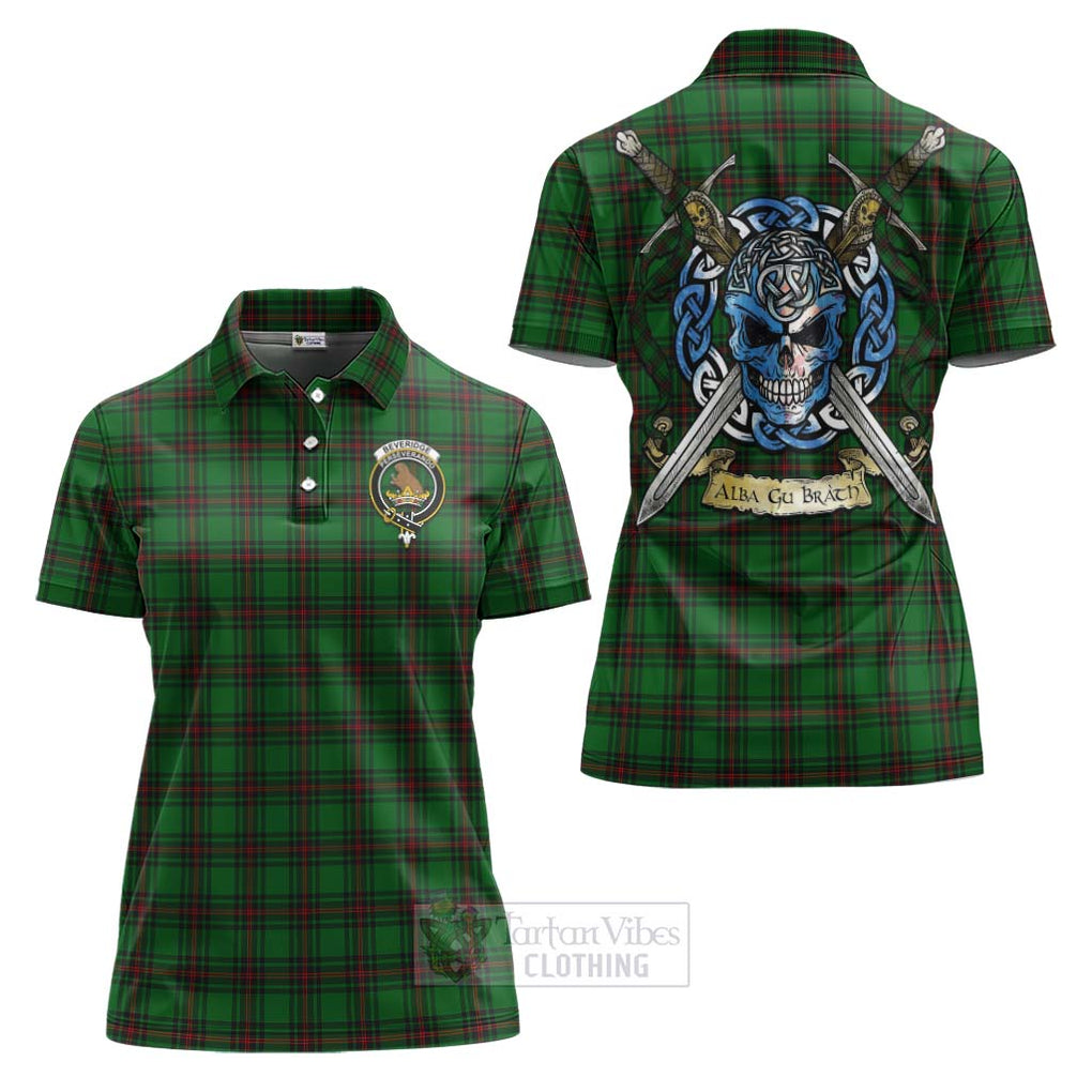 Tartan Vibes Clothing Beveridge Tartan Women's Polo Shirt with Family Crest Celtic Skull Style