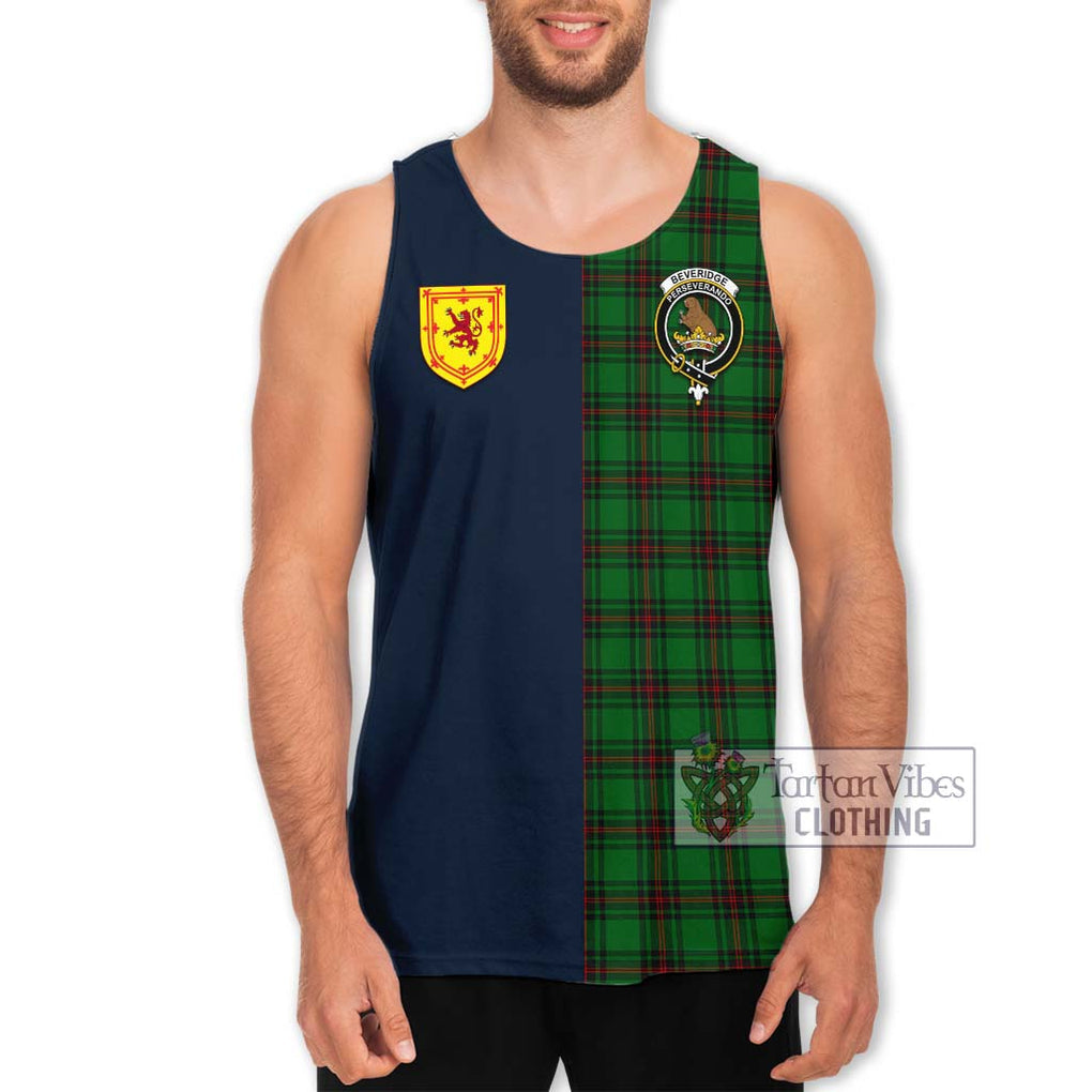 Tartan Vibes Clothing Beveridge Tartan Men's Tank Top with Scottish Lion Royal Arm Half Style