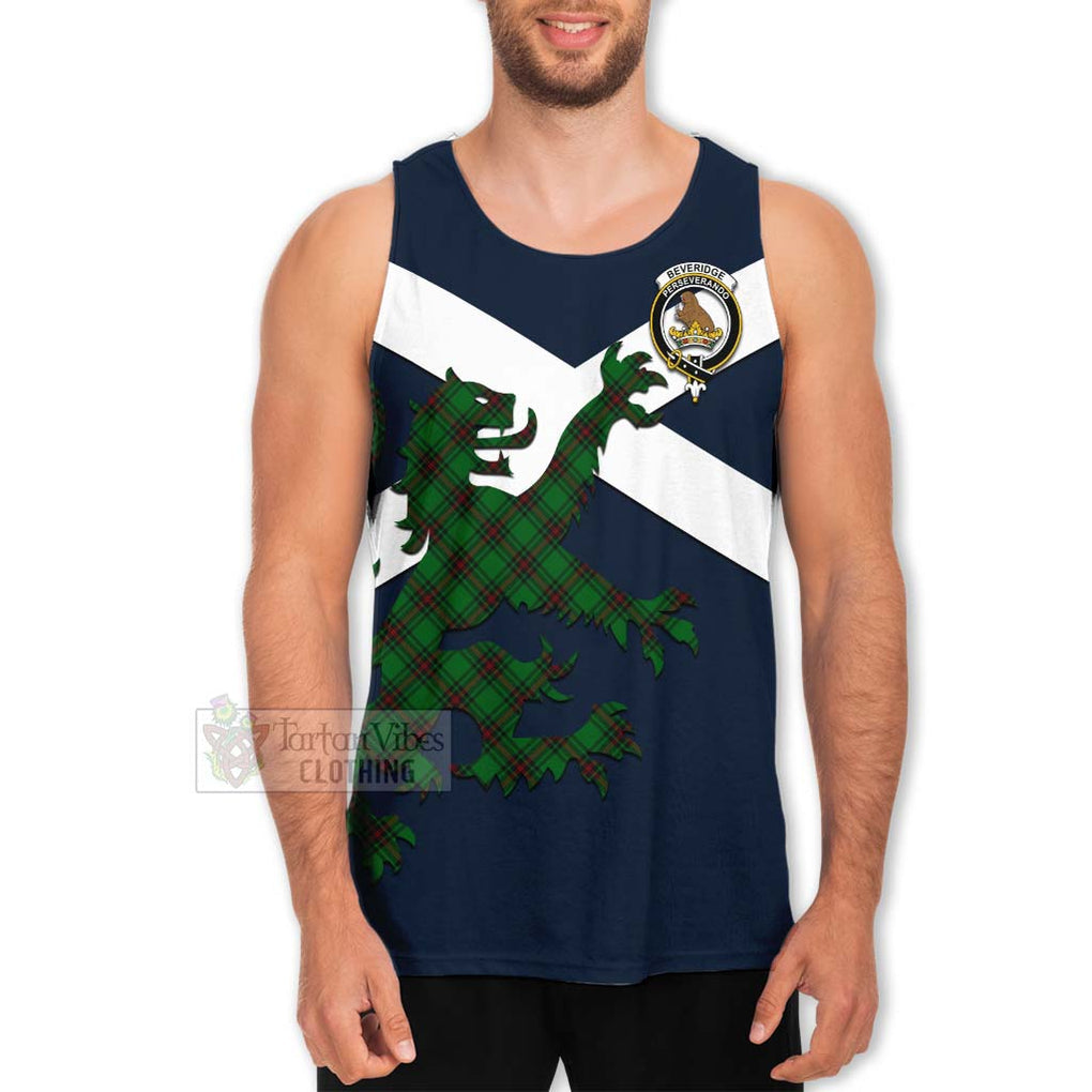 Tartan Vibes Clothing Beveridge Tartan Lion Rampant Men's Tank Top – Proudly Display Your Heritage with Alba Gu Brath and Clan Name