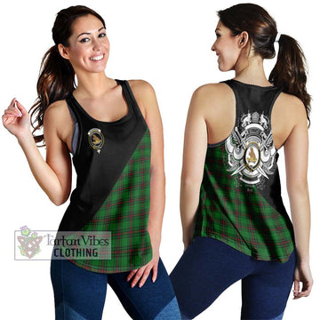 Beveridge Tartan Women's Racerback Tanks with Family Crest and Military Logo Style