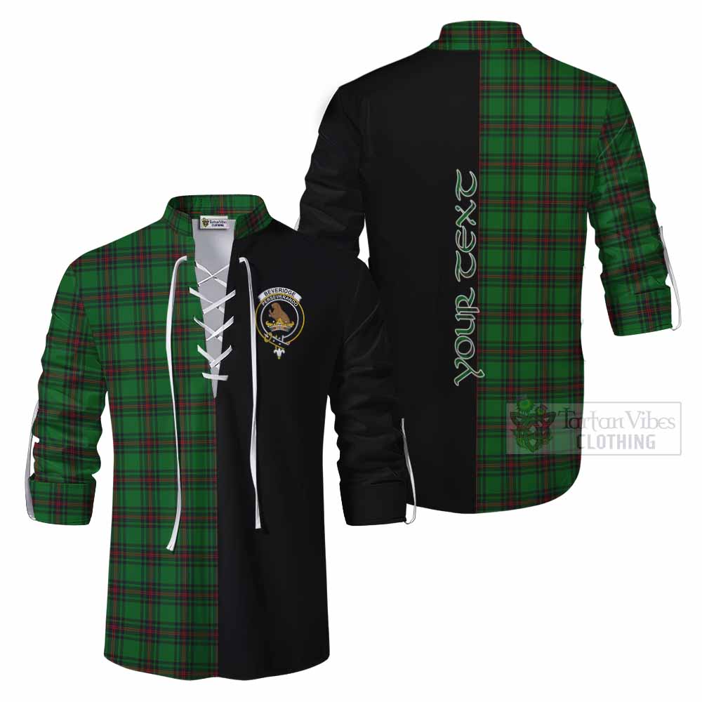 Tartan Vibes Clothing Beveridge Tartan Ghillie Kilt Shirt with Family Crest and Half Of Me Style