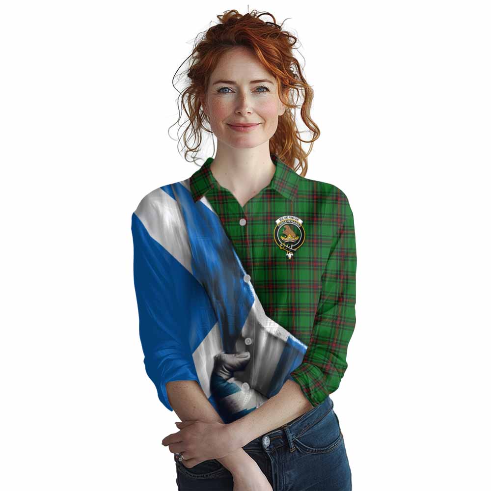 Tartan Vibes Clothing Beveridge Tartan Women's Casual Shirt with Family Crest Scotland Patriotic Style