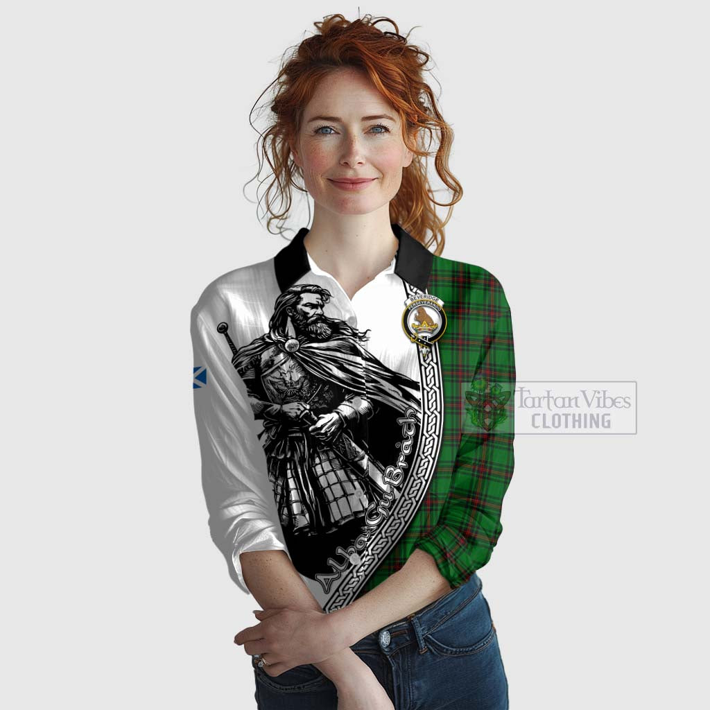 Tartan Vibes Clothing Beveridge Tartan Clan Crest Women's Casual Shirt with Highlander Warrior Celtic Style