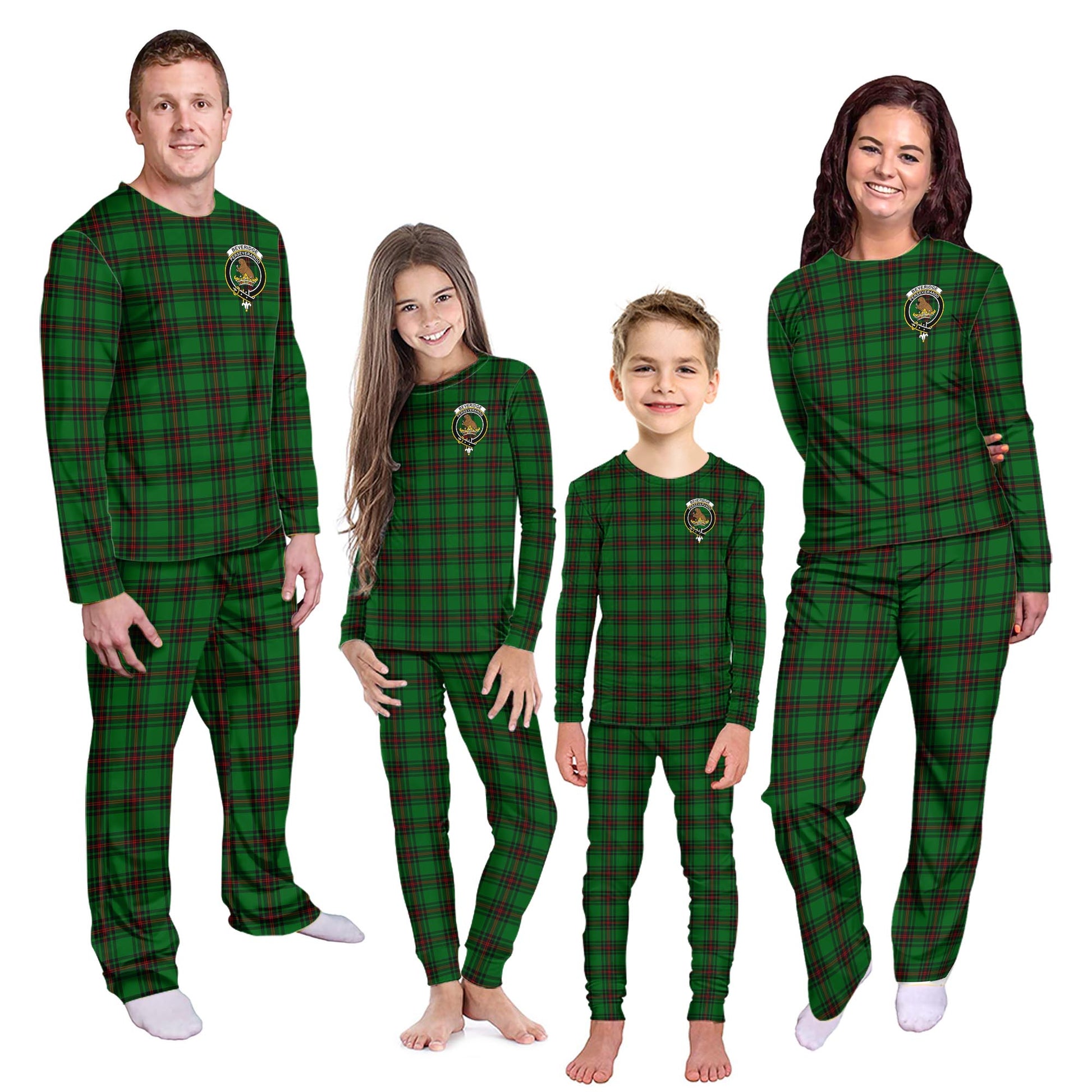 Beveridge Tartan Pajamas Family Set with Family Crest Kid - Tartan Vibes Clothing