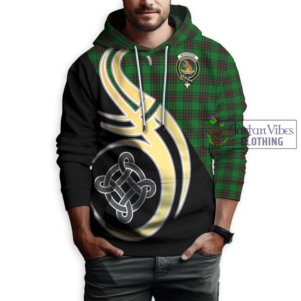 Beveridge Tartan Hoodie with Family Crest and Celtic Symbol Style Zip Hoodie - Tartan Vibes Clothing