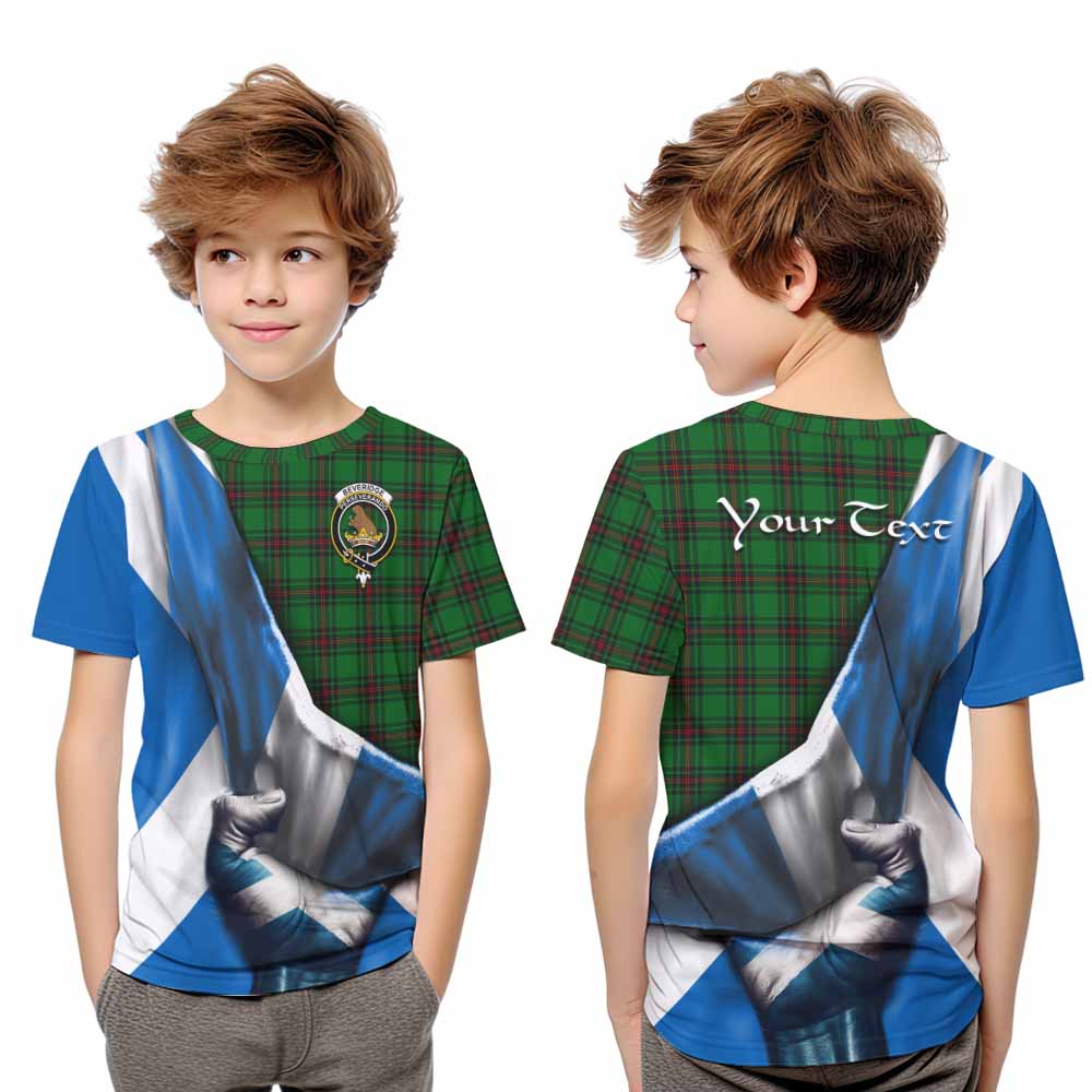 Tartan Vibes Clothing Beveridge Tartan Kid T-Shirt with Family Crest Scotland Patriotic Style