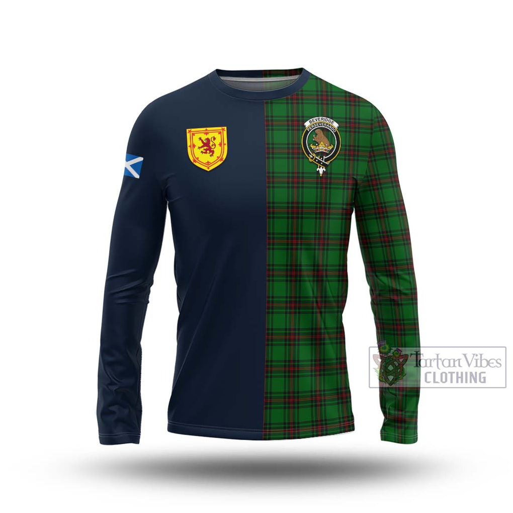 Tartan Vibes Clothing Beveridge Tartan Long Sleeve T-Shirt with Scottish Lion Royal Arm Half Style