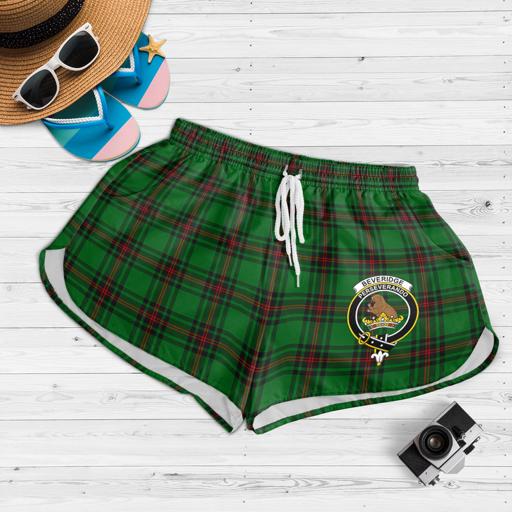 Beveridge Tartan Womens Shorts with Family Crest - Tartanvibesclothing