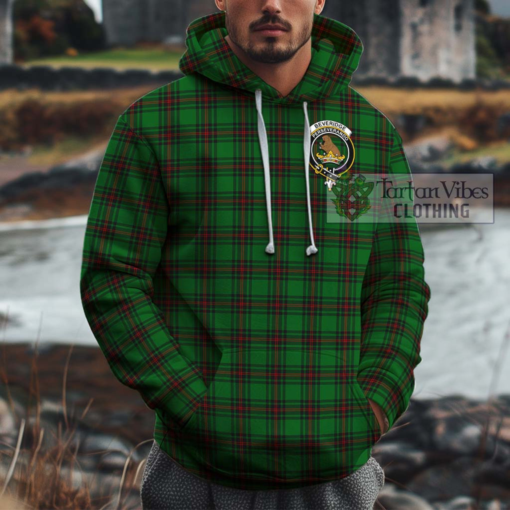 Beveridge Tartan Cotton Hoodie with Family Crest Pullover Hoodie XS - Tartan Vibes Clothing