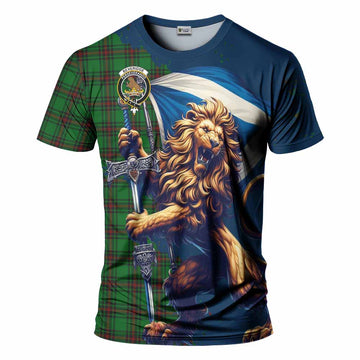 Beveridge Tartan Family Crest T-Shirt with Scottish Majestic Lion