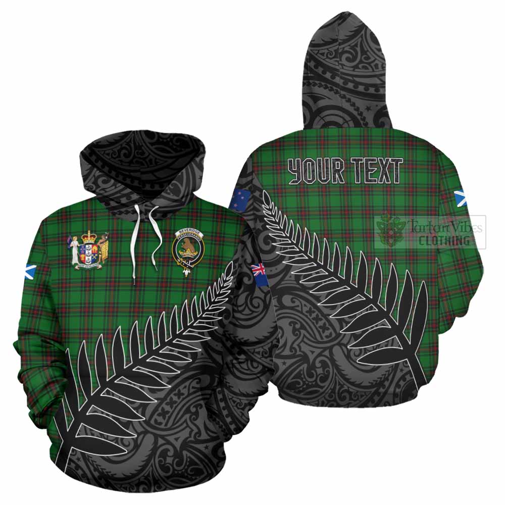 Beveridge Crest Tartan Hoodie with New Zealand Silver Fern Half Style Zip Hoodie - Tartan Vibes Clothing