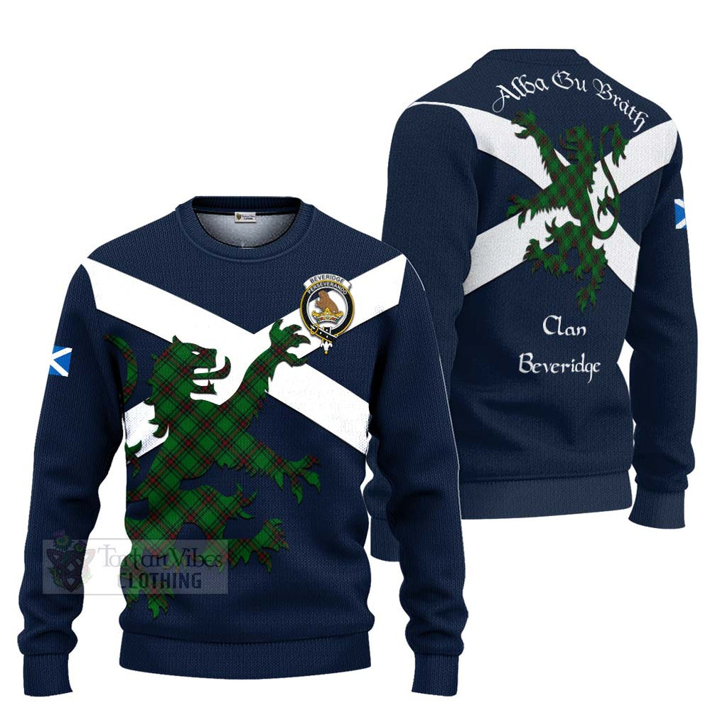 Tartan Vibes Clothing Beveridge Tartan Lion Rampant Knitted Sweater – Proudly Display Your Heritage with Alba Gu Brath and Clan Name