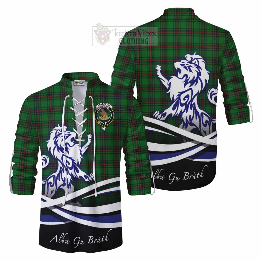 Tartan Vibes Clothing Beveridge Tartan Ghillie Kilt Shirt with Alba Gu Brath Regal Lion Emblem