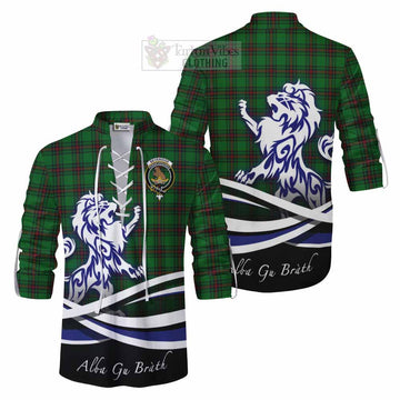 Beveridge Tartan Ghillie Kilt Shirt with Alba Gu Brath Regal Lion Emblem