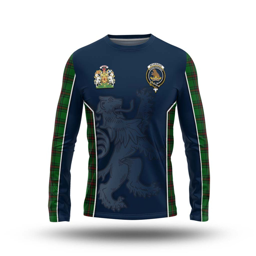 Beveridge Tartan Long Sleeve T-Shirt with Family Crest and Lion Rampant Vibes Sport Style Unisex - Tartan Vibes Clothing