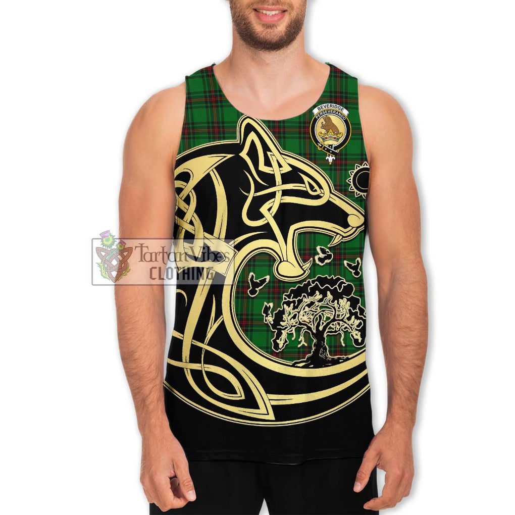 Beveridge Tartan Men's Tank Top with Family Crest Celtic Wolf Style Men - Tartan Vibes Clothing