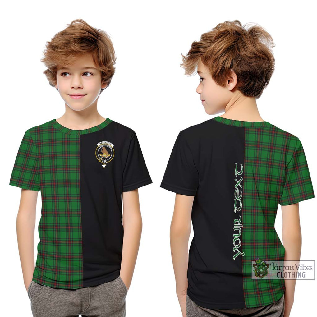 Beveridge Tartan Kid T-Shirt with Family Crest and Half Of Me Style Youth XL Size14 - Tartanvibesclothing Shop