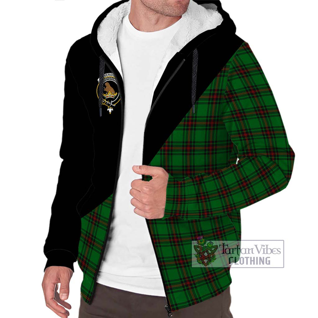 Beveridge Tartan Sherpa Hoodie with Family Crest and Military Logo Style Unisex S - Tartanvibesclothing Shop