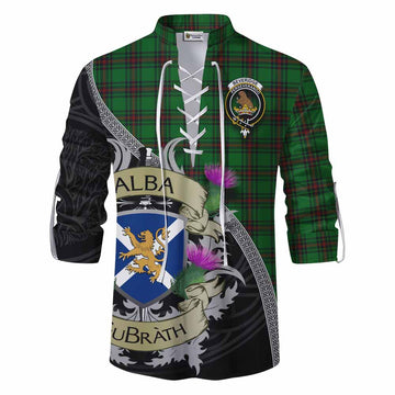 Beveridge Tartan Family Crest Ghillie Kilt Shirt Lion Rampant Royal Thistle Shield Celtic Inspired Men - Tartan Vibes Clothing