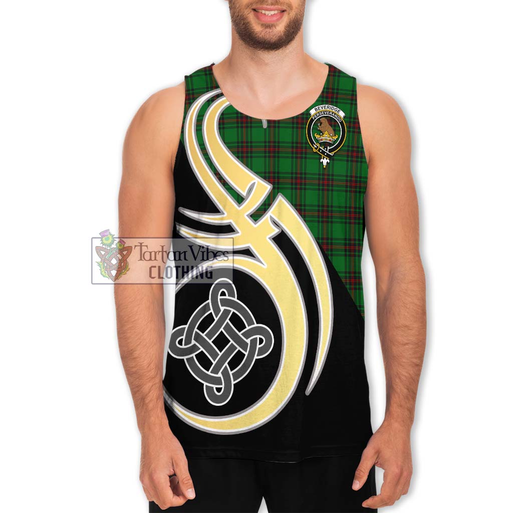 Beveridge Tartan Men's Tank Top with Family Crest and Celtic Symbol Style Men - Tartan Vibes Clothing