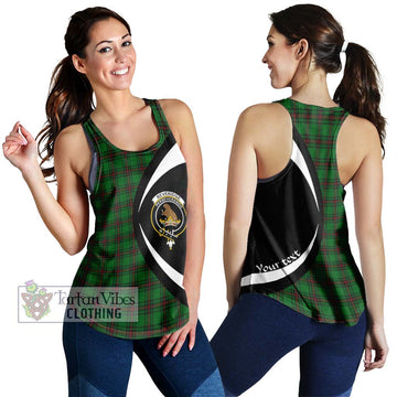 Beveridge Tartan Women's Racerback Tanks with Family Crest Circle Style