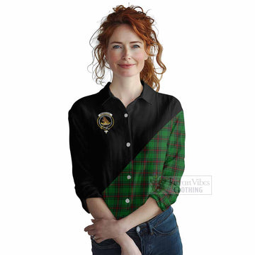 Beveridge Tartan Women's Casual Shirt with Family Crest and Military Logo Style