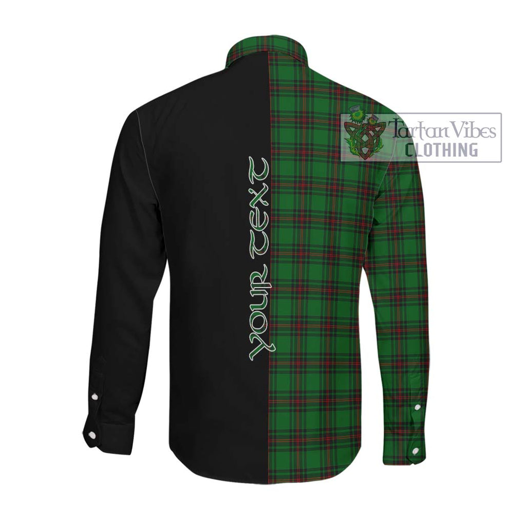 Beveridge Tartan Long Sleeve Button Shirt with Family Crest and Half Of Me Style Men's Shirt - Tartanvibesclothing Shop