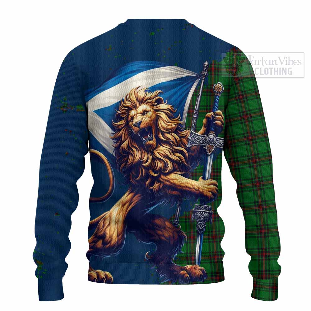 Tartan Vibes Clothing Beveridge Tartan Family Crest Knitted Sweater with Scottish Majestic Lion