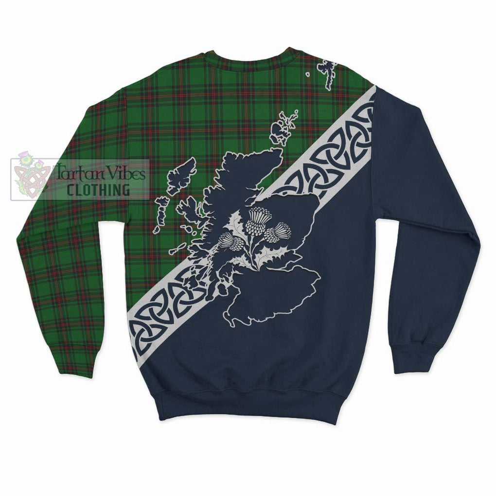 Tartan Vibes Clothing Beveridge Tartan Sweatshirt Featuring Thistle and Scotland Map