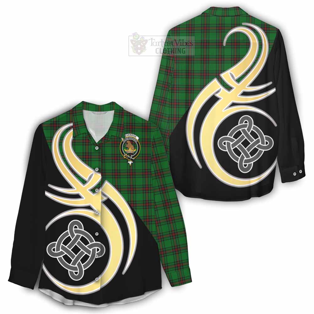 Tartan Vibes Clothing Beveridge Tartan Women's Casual Shirt with Family Crest and Celtic Symbol Style