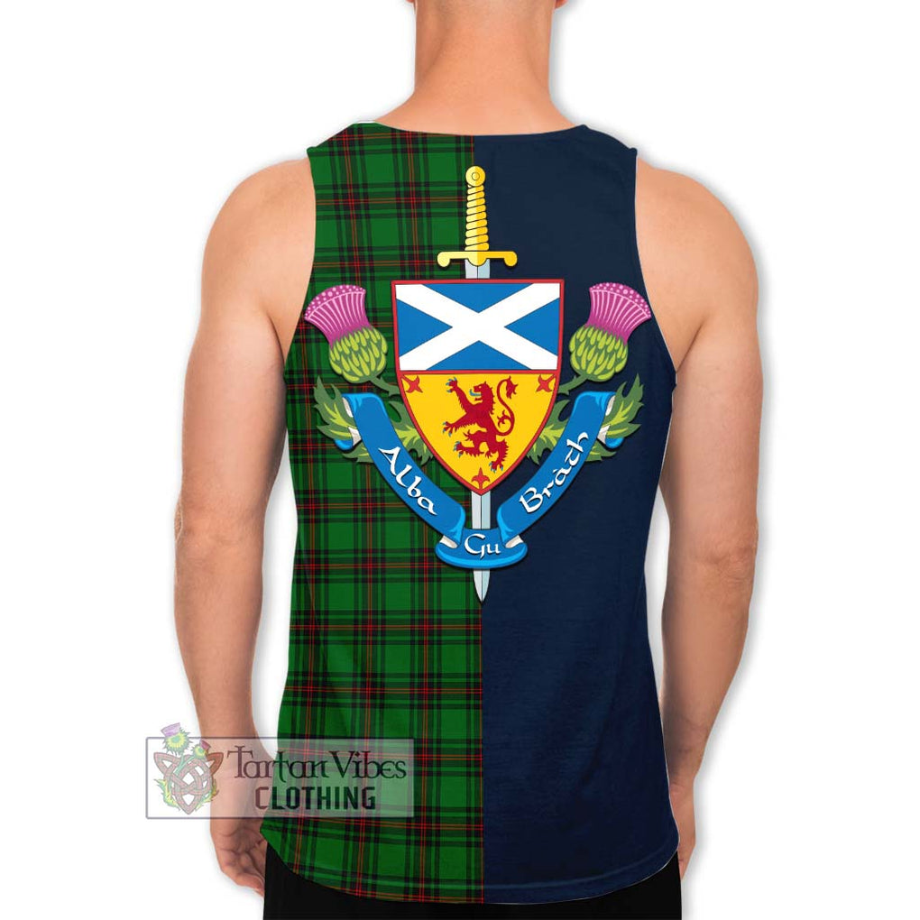 Tartan Vibes Clothing Beveridge Tartan Men's Tank Top with Scottish Lion Royal Arm Half Style