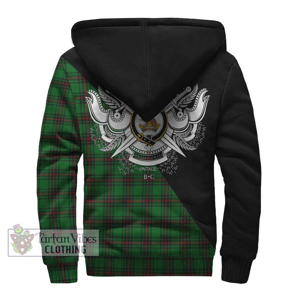 Beveridge Tartan Sherpa Hoodie with Family Crest and Military Logo Style - Tartanvibesclothing Shop