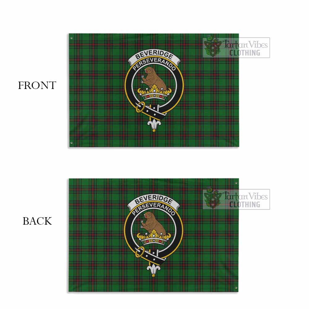 Tartan Vibes Clothing Beveridge Tartan House Flag with Family Crest