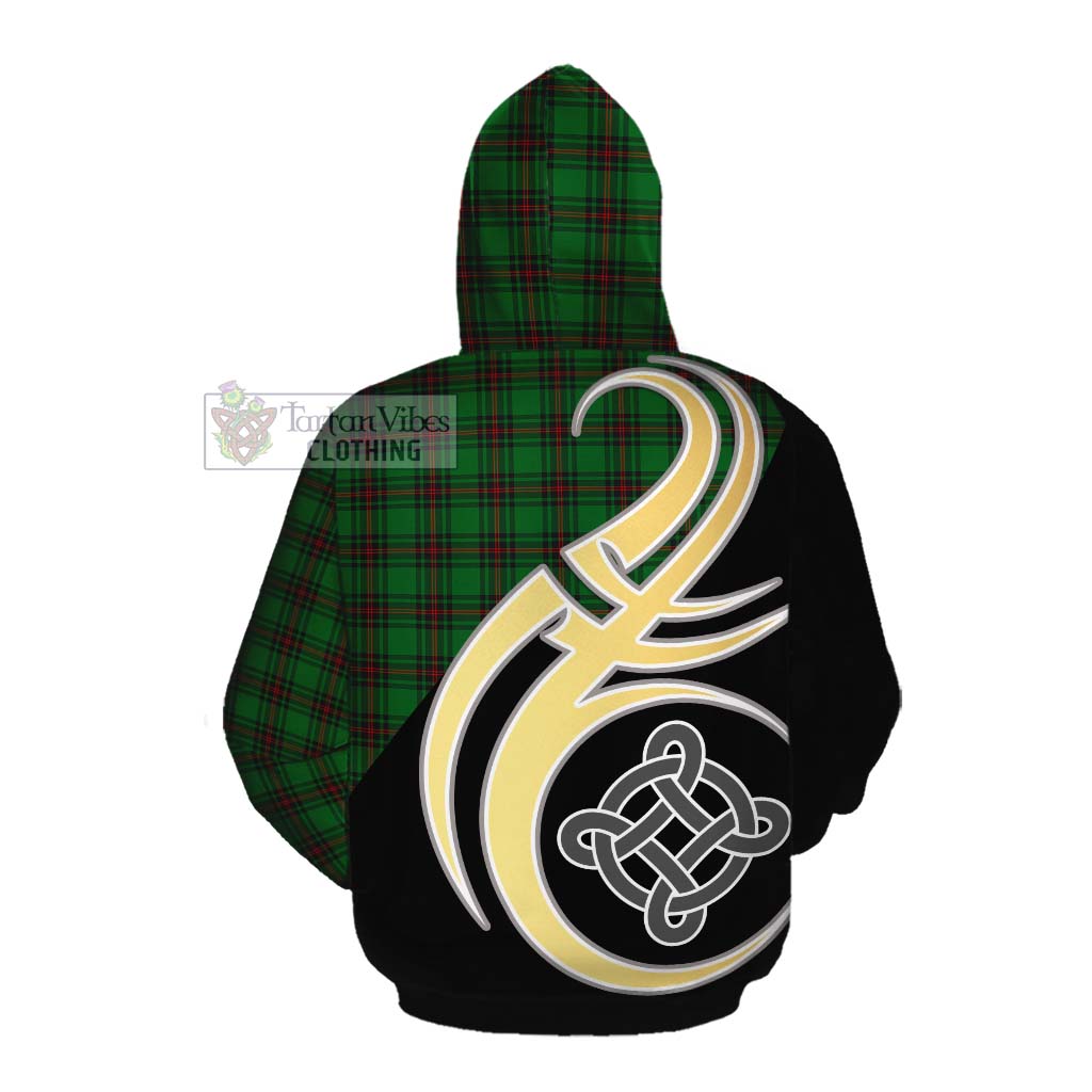 Tartan Vibes Clothing Beveridge Tartan Cotton Hoodie with Family Crest and Celtic Symbol Style